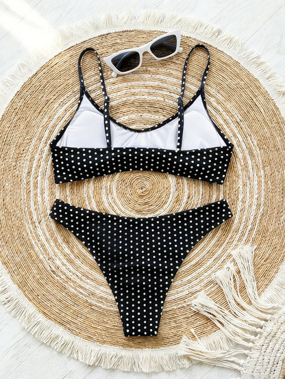 Sexy Polka Dot Print Bikini Set