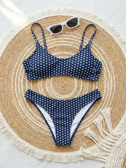 Sexy Polka Dot Print Bikini Set